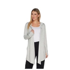 Cuddl Duds Drape Front Hooded Cardigan 